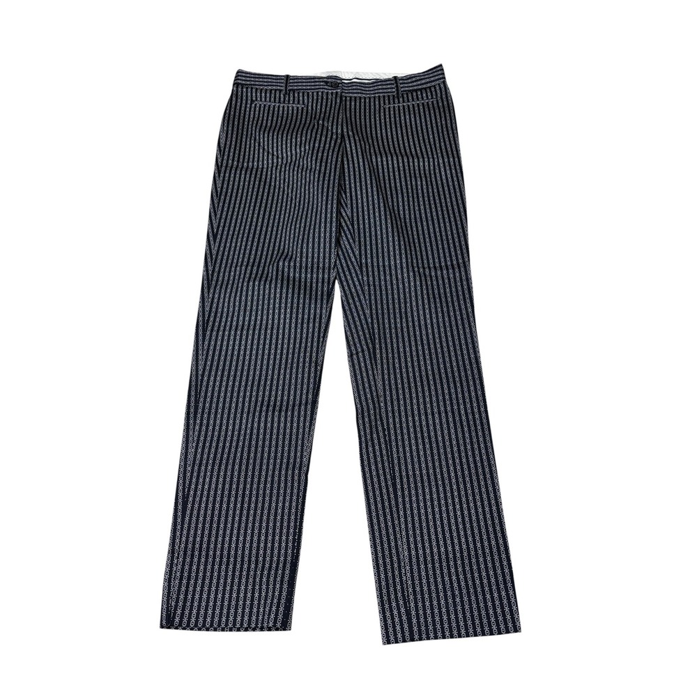 Brooks Brothers Natalie Fit Navy Geometric Stripe Straight Leg Womens 4 W32 L29